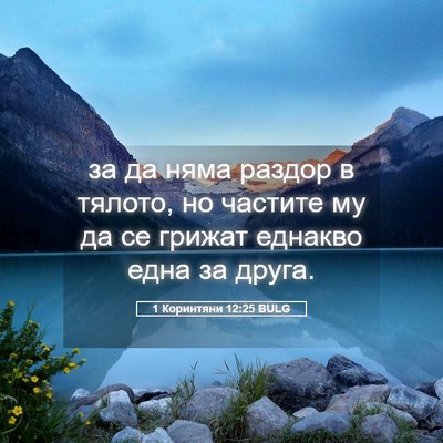 Picture 05 - 1 Коринтяни 12:25 BULG - за да няма раздор в тялото, - Bible Verse Picture