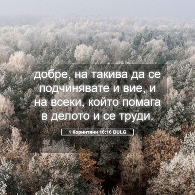 Picture 05 - 1 Коринтяни 16:16 BULG - добре, на такива да се - Bible Verse Picture