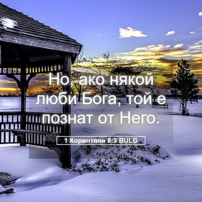 Picture 05 - 1 Коринтяни 8:3 BULG - Но, ако някой люби Бога, той - Bible Verse Picture