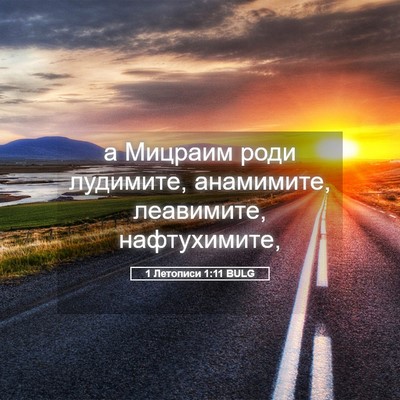 Picture 05 - 1 Летописи 1:11 BULG - а Мицраим роди лудимите, - Bible Verse Picture
