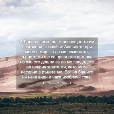 Picture 05 - 1 Летописи 12:17 BULG - А Давид излезе да ги - Bible Verse Picture