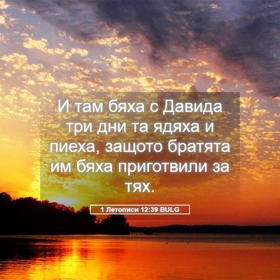 Picture 05 - 1 Летописи 12:39 BULG - И там бяха с Давида три дни - Bible Verse Picture
