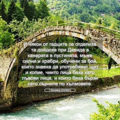 Picture 05 - 1 Летописи 12:8 BULG - И някои от гадците се - Bible Verse Picture