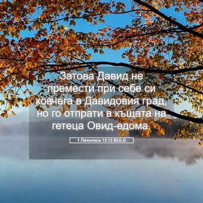 Picture 05 - 1 Летописи 13:13 BULG - Затова Давид не премести - Bible Verse Picture