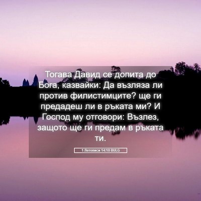 Picture 05 - 1 Летописи 14:10 BULG - Тогава Давид се допита до - Bible Verse Picture