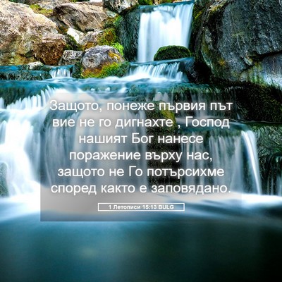Picture 05 - 1 Летописи 15:13 BULG - Защото, понеже първия път - Bible Verse Picture