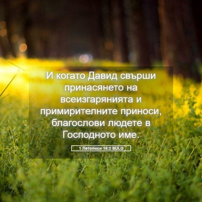 Picture 05 - 1 Летописи 16:2 BULG - И когато Давид свърши - Bible Verse Picture