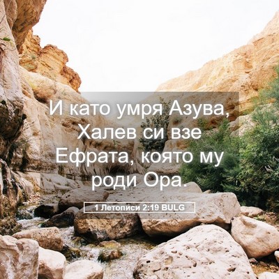 Picture 05 - 1 Летописи 2:19 BULG - И като умря Азува, Халев си - Bible Verse Picture