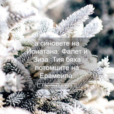 Picture 05 - 1 Летописи 2:33 BULG - а синовете на Ионатана: - Bible Verse Picture