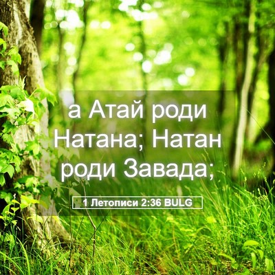 Picture 05 - 1 Летописи 2:36 BULG - а Атай роди Натана; Натан - Bible Verse Picture