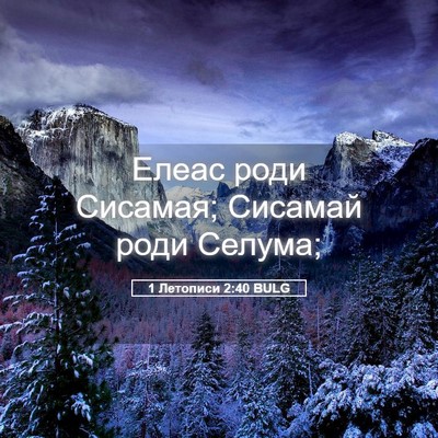 Picture 05 - 1 Летописи 2:40 BULG - Елеас роди Сисамая; - Bible Verse Picture