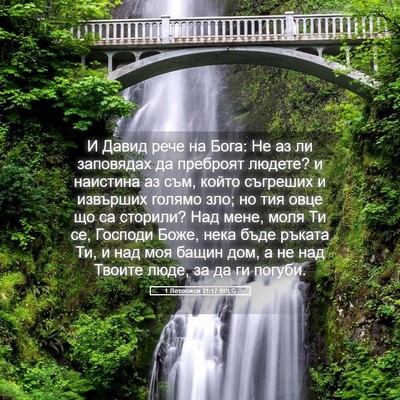 Picture 05 - 1 Летописи 21:17 BULG - И Давид рече на Бога: Не аз - Bible Verse Picture
