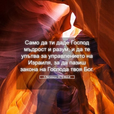 Picture 05 - 1 Летописи 22:12 BULG - Само да ти даде Господ - Bible Verse Picture