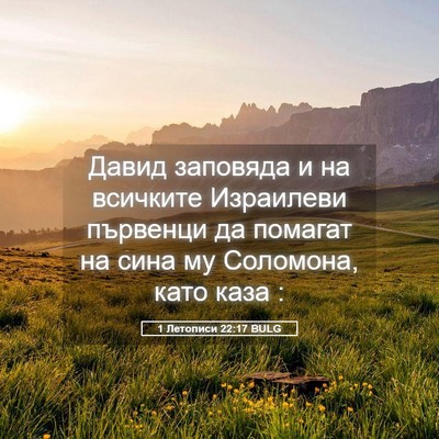Picture 05 - 1 Летописи 22:17 BULG - Давид заповяда и на - Bible Verse Picture