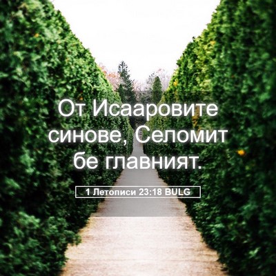 Picture 05 - 1 Летописи 23:18 BULG - От Исааровите синове, - Bible Verse Picture