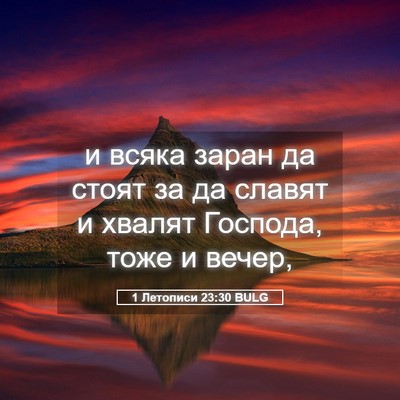 Picture 05 - 1 Летописи 23:30 BULG - и всяка заран да стоят за - Bible Verse Picture