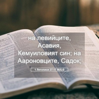 Picture 05 - 1 Летописи 27:17 BULG - на левийците, Асавия, - Bible Verse Picture