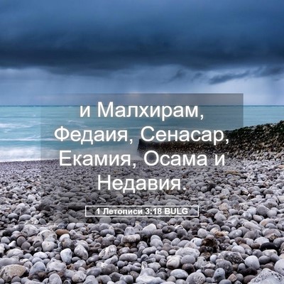 Picture 05 - 1 Летописи 3:18 BULG - и Малхирам, Федаия, - Bible Verse Picture