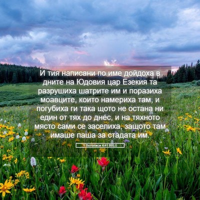 Picture 05 - 1 Летописи 4:41 BULG - И тия написани по име - Bible Verse Picture