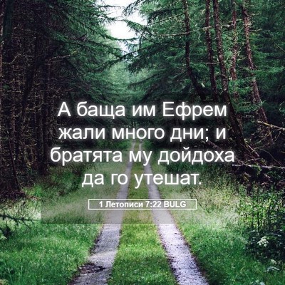 Picture 05 - 1 Летописи 7:22 BULG - А баща им Ефрем жали много - Bible Verse Picture