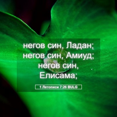 Picture 05 - 1 Летописи 7:26 BULG - негов син, Ладан; негов син, - Bible Verse Picture