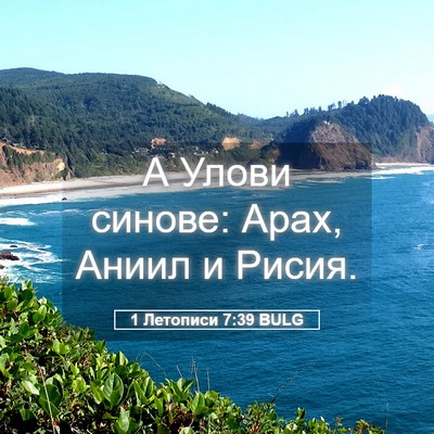 Picture 05 - 1 Летописи 7:39 BULG - А Улови синове: Арах, Аниил - Bible Verse Picture