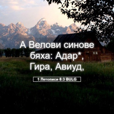 Picture 05 - 1 Летописи 8:3 BULG - А Велови синове бяха: Адар*, - Bible Verse Picture