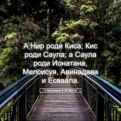 Picture 05 - 1 Летописи 9:39 BULG - А Нир роди Киса; Кис роди - Bible Verse Picture