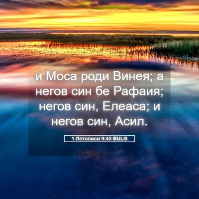 Picture 05 - 1 Летописи 9:43 BULG - и Моса роди Винея; а негов - Bible Verse Picture