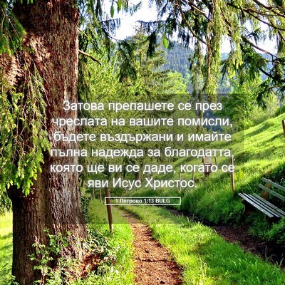 Picture 05 - 1 Петрово 1:13 BULG - Затова препашете се през - Bible Verse Picture