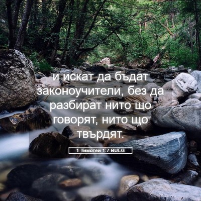 Picture 05 - 1 Тимотей 1:7 BULG - и искат да бъдат - Bible Verse Picture