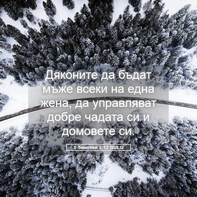 Picture 05 - 1 Тимотей 3:12 BULG - Дяконите да бъдат мъже - Bible Verse Picture