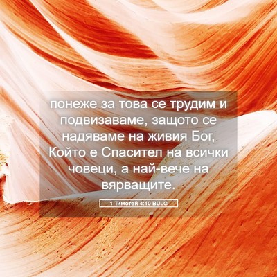 Picture 05 - 1 Тимотей 4:10 BULG - понеже за това се трудим и - Bible Verse Picture