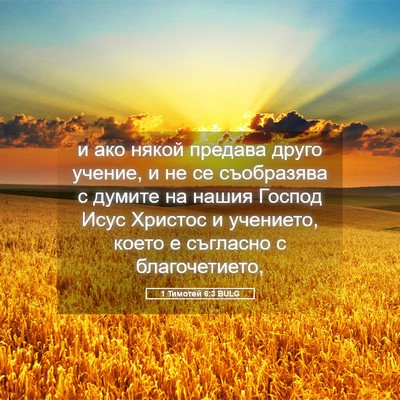 Picture 05 - 1 Тимотей 6:3 BULG - и ако някой предава друго - Bible Verse Picture