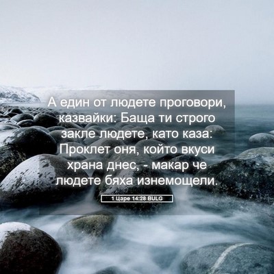 Picture 05 - 1 Царе 14:28 BULG - А един от людете проговори, - Bible Verse Picture
