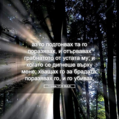 Picture 05 - 1 Царе 17:35 BULG - аз го подгонвах та го - Bible Verse Picture