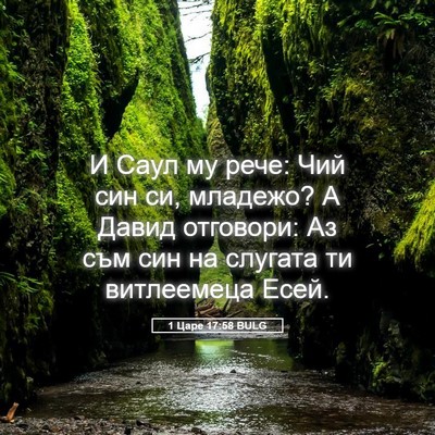 Picture 05 - 1 Царе 17:58 BULG - И Саул му рече: Чий син си, - Bible Verse Picture