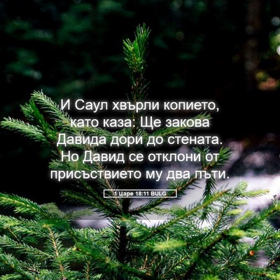 Picture 05 - 1 Царе 18:11 BULG - И Саул хвърли копието, като - Bible Verse Picture