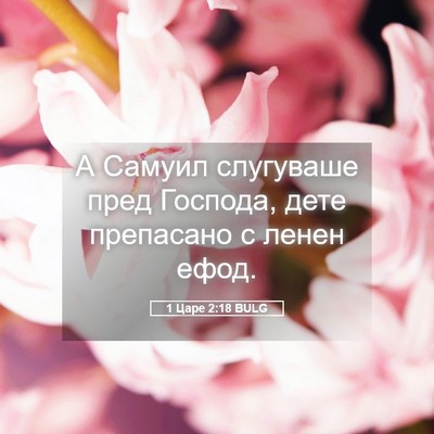 Picture 05 - 1 Царе 2:18 BULG - А Самуил слугуваше пред - Bible Verse Picture