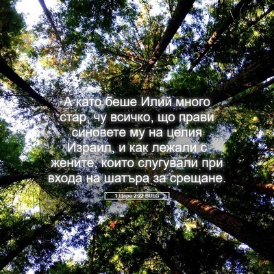 Picture 05 - 1 Царе 2:22 BULG - А като беше Илий много - Bible Verse Picture