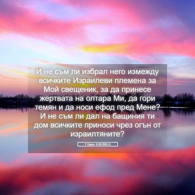Picture 05 - 1 Царе 2:28 BULG - И не съм ли избрал него - Bible Verse Picture