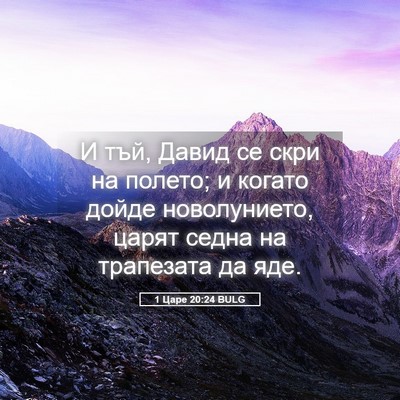 Picture 05 - 1 Царе 20:24 BULG - И тъй, Давид се скри на - Bible Verse Picture