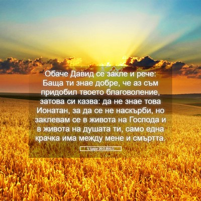 Picture 05 - 1 Царе 20:3 BULG - Обаче Давид се закле и - Bible Verse Picture