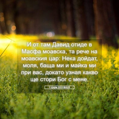 Picture 05 - 1 Царе 22:3 BULG - И от там Давид отиде в - Bible Verse Picture