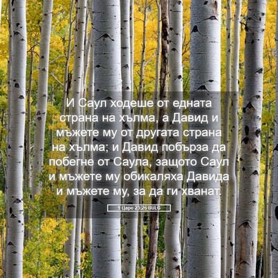 Picture 05 - 1 Царе 23:26 BULG - И Саул ходеше от едната - Bible Verse Picture