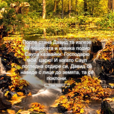Picture 05 - 1 Царе 24:8 BULG - После стана Давид та - Bible Verse Picture