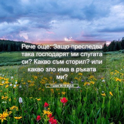 Picture 05 - 1 Царе 26:18 BULG - Рече още: Защо преследва - Bible Verse Picture