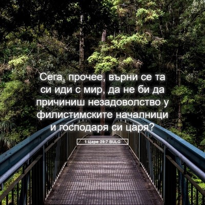 Picture 05 - 1 Царе 29:7 BULG - Сега, прочее, върни се та си - Bible Verse Picture