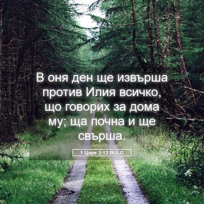Picture 05 - 1 Царе 3:12 BULG - В оня ден ще извърша против - Bible Verse Picture