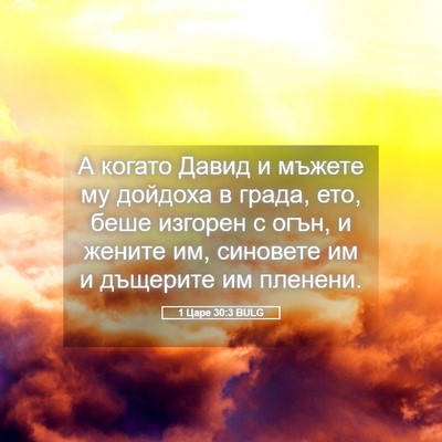 Picture 05 - 1 Царе 30:3 BULG - А когато Давид и мъжете му - Bible Verse Picture